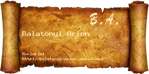 Balatonyi Arion névjegykártya